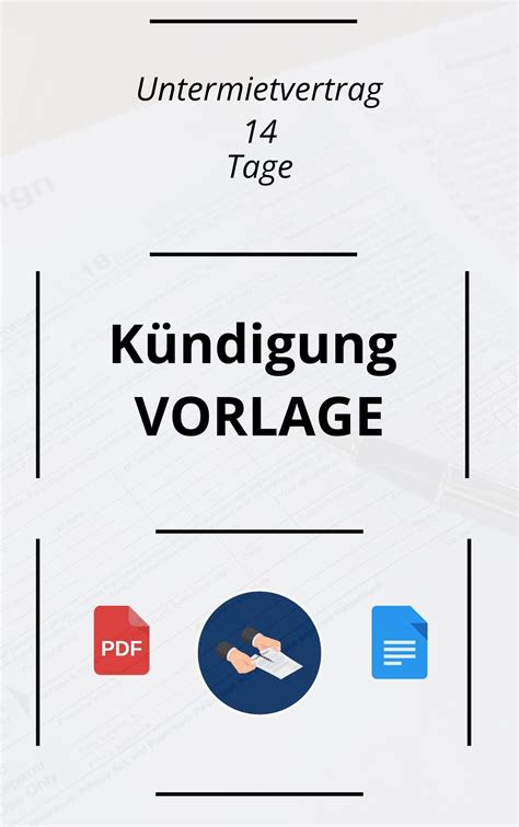 Kündigung Untermietvertrag 14 Tage Vorlage und Muster