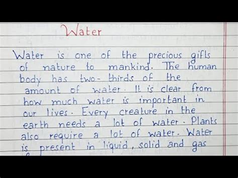 Write An Essay On Water Essay Writing English YouTube