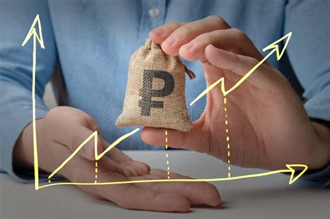 Concepto Del Crecimiento De La Tasa De Cambio Del Rublo Con Un Gráfico