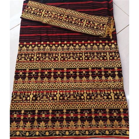 Tapis Bordir Bunga Kain Tenun Songket Cantik Khas Lampung Sarung