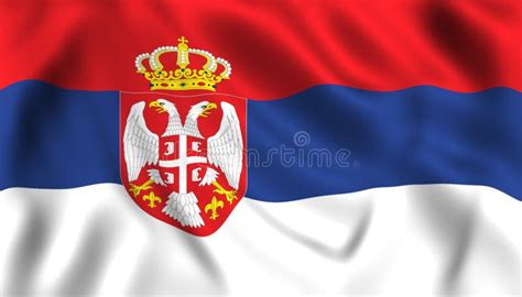 Serbian Flag Waving In The Wind Symbol Of Serbia Stock Illustration Illustration Of Connect