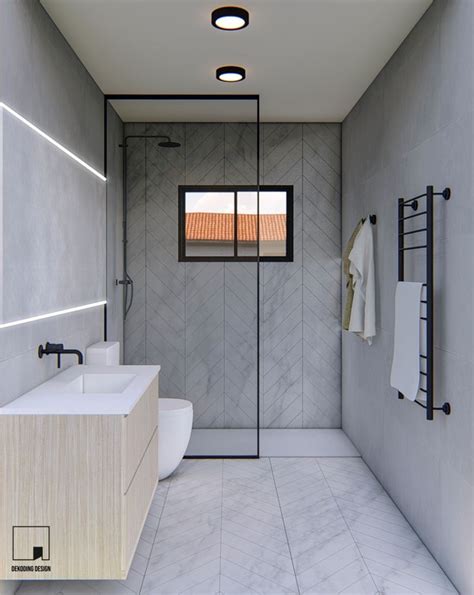 Baño contemporáneo Decoración de baño gris Baños pequeños grises