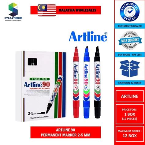 ST GR MY 1 BOX ARTLINE 90 Permanent Marker 2 5MM 12 PCS EK90 Pen