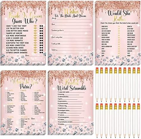 Amazon 220 Pieces Bridal Shower Games Cards Bridal Shower Games