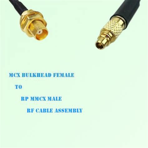 Mcx Bulkhead Female To Rp Mmcx Male Rf Cable Assembly