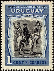 Stamp General José Artigas at the Battle of Las Piedras Uruguay