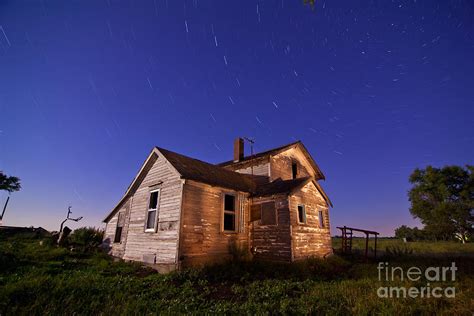 Abandoned Farmhouse At Night Photograph by John Wollwerth