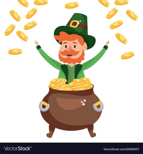 Leprechaun With Pot Of Gold Royalty Free Vector Image