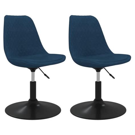 Drfeify Chaises Pivotantes De Salle Manger Pcs Bleu Velours Hb