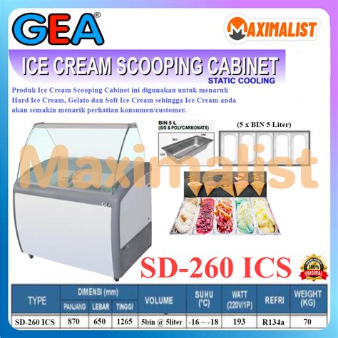 Jual Gea Sd Ics Sd Ics Ice Cream Scooping Cabinet Showcase