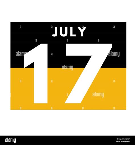 July 17 Flat Daily Calendar Icon Date Day Month Calendar For The