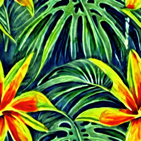 Tropical Jungle Flowers Hyper Realistic and Intricately Detailed ...