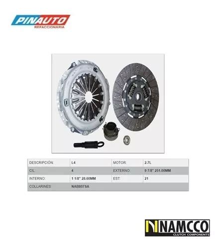 Kit De Clutch Toyota Tacoma 4 Cil 2 7l 2005 2006 2007 2008 Meses Sin