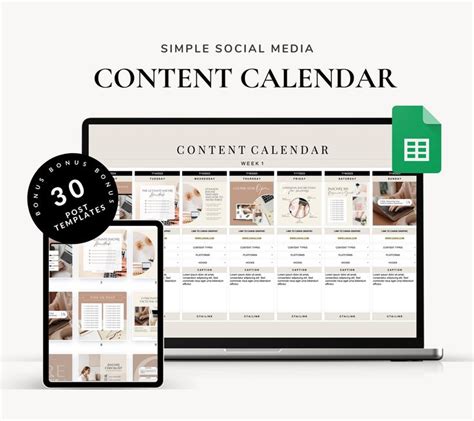 Social Media Content Calendar Google Sheets Spreadsheet Social Media