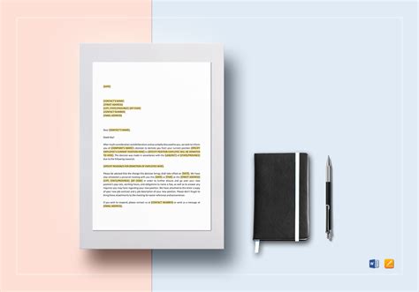 Letter Of Demotion Template In Word Google Docs Apple Pages