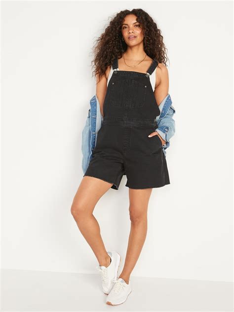 Black Short Overalls For Women