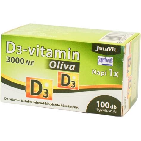 JutaVit Oliva 3000 NE D3 vitamin lágyzselatin kapszula 100 db