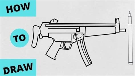 HOW TO DRAW MP5 GUN Of FREE FIRE || COMO DESENHAR MP5 ARMAS DO FREE ...