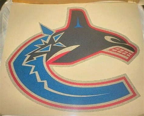 Vancouver Canucks Orca Logo Iron On Heat Transfer Colored Glitter 9x9