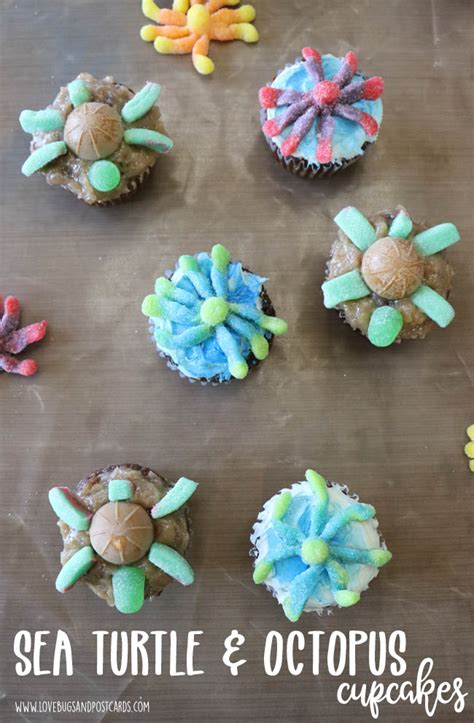 Sea Turtle Cupcakes And Octopus Cupcakes Lovebugs And Postcards