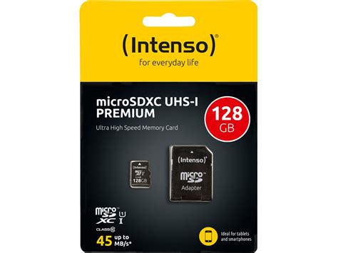 INTENSO Micro SDXC Card PREMIUM 128GB 3423491 With Adapter UHS I