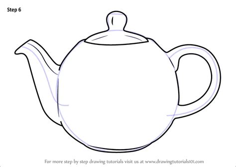 Learn How to Draw a Teapot (Everyday Objects) Step by Step : Drawing ...