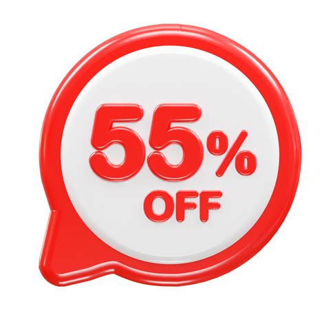 55 Percent Off Text Effect 3d Rendering Illustration 29730476 Png