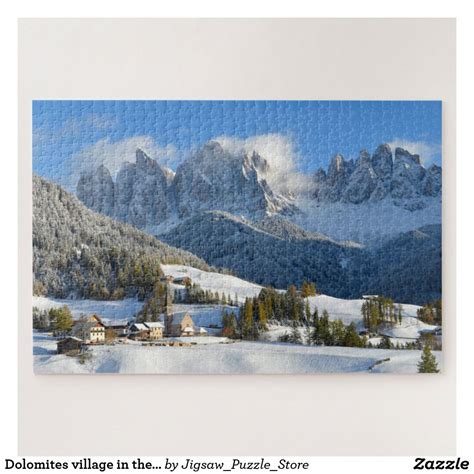 Dolomites Village In The Snow In Winter Jigsaw Puzzle Zazzle Fall