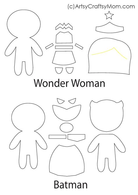 Dc Superhero Paper Puppet Craft Free Printable Template