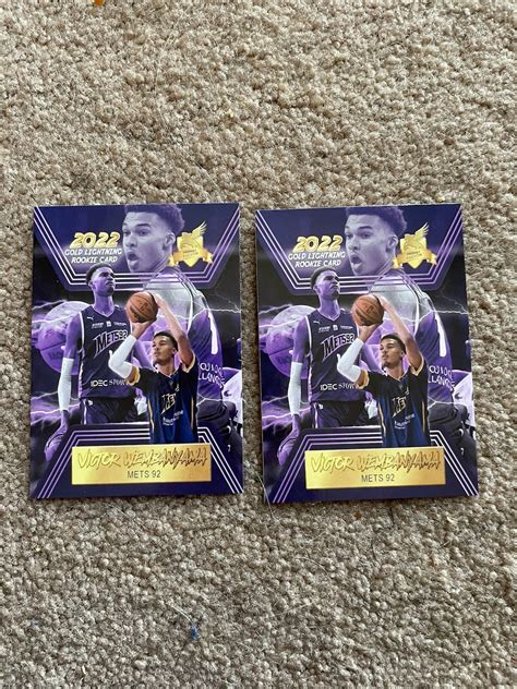 Victor Wembanyama Gold Lightening Custom Two Card Rookie Lot