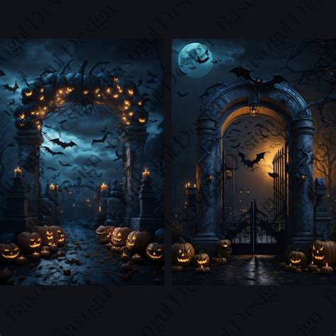 Halloween Backdrop Cemetery: halloween DIGITAL - Etsy