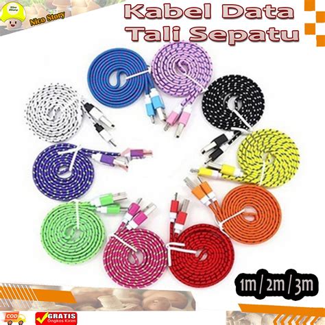 Jual Ncs Kabel Data Charger Tali Sepatu M M Micro Usb V Woven