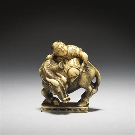 Sold Ivory Netsuke Of A Karako On A Buffalo Max Rutherston Ltd