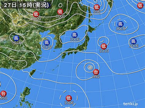 過去の実況天気図2022年09月27日 日本気象協会 Tenkijp