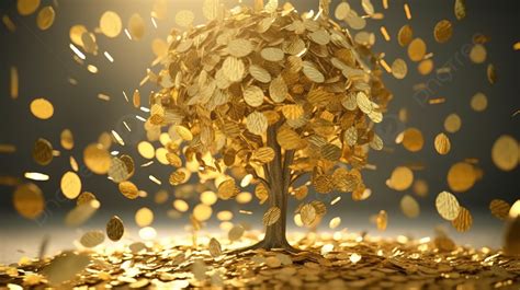 Money Tree D Rendering A Symbol Of Wealth And Prosperity With Golden