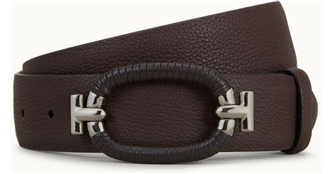 Tods Leather Belt In Brown Lyst