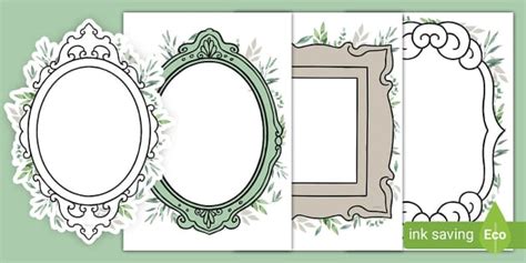 Botanical-Themed Self-Portrait Frame Templates - Twinkl