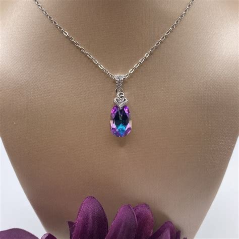 Jewelry Aurora Borealis Gemstone Crystal Pendant Necklace New Poshmark