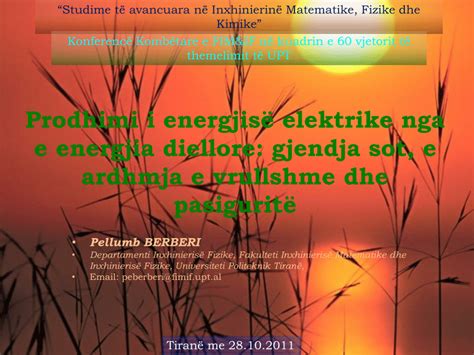 PDF Prodhimi i energjisë elektrike nga e energjia diellore gjendja