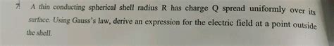 State Gauss Law In Electrostatics Using The Law Derive An Expression