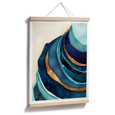 Poster Spacefrog Designs Abstract Blauw En Goud Wall Art Nl