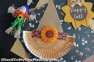 Paper Plate Scarecrow Hat Craft Idea For Fall Glued To My Crafts