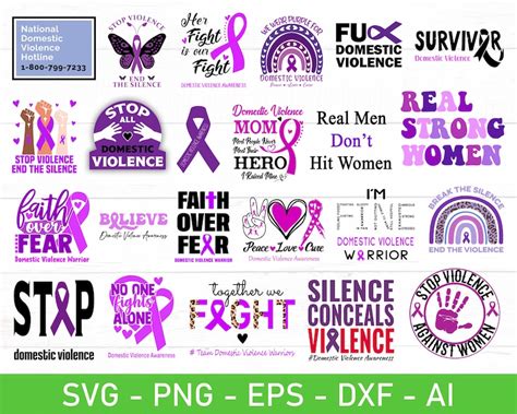 Domestic Violence Awareness SVG Bundle, Eps, Dxf, Ai, Png, Files for ...