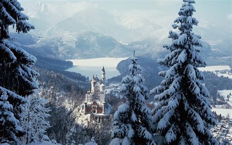 neuschwanstein, Castle, Winter, Germany, Bavaria, Castle, Bavaria ...