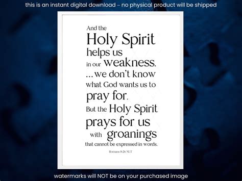 The Holy Spirit Helps Us To Pray Scripture Romans 826 Digital