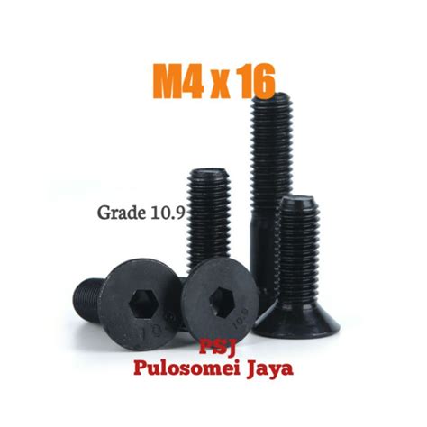 Jual Baut JF L Baja M4 X 16 Baut Verseng Baja M4 X 16 Grade 10 9