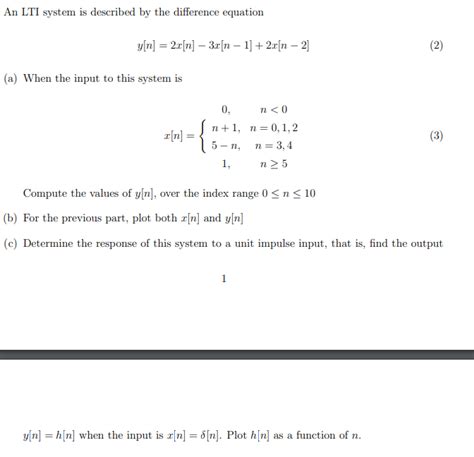 Solved An Lti System Is Described By The Difference Equation Chegg