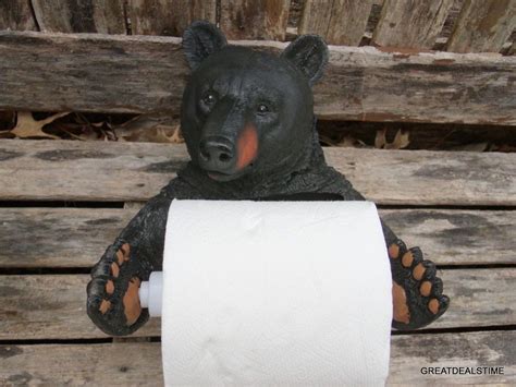 Black Bear Bathroom Decor - Black Bear Bathroom Decor Towel Ring ...