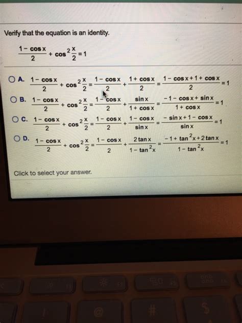 Solved Verify That The Equation Is An Identity 1 Cos X 2 Chegg