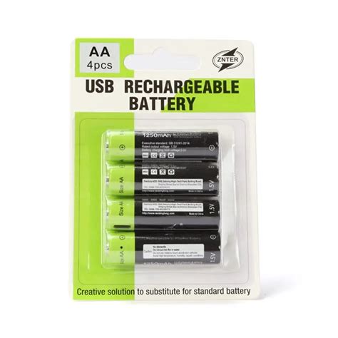 Znter Bateria Recarreg Vel De 1 5v Aa Li Pol Mero 1250mah Carregamento